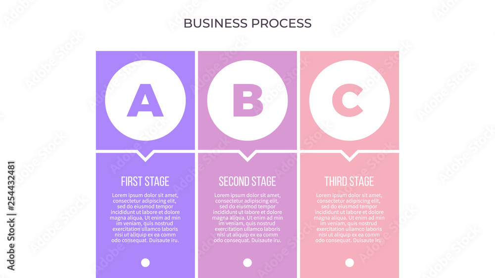 Fototapeta premium Business infographics with 3 steps, options. Vector template.