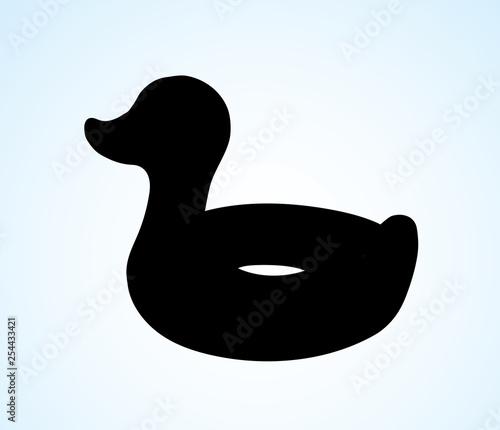 Inflatable swimming ring. Vector drawing