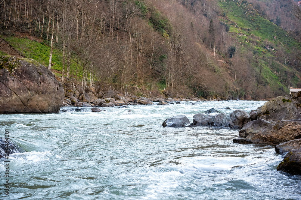 flowing water in river