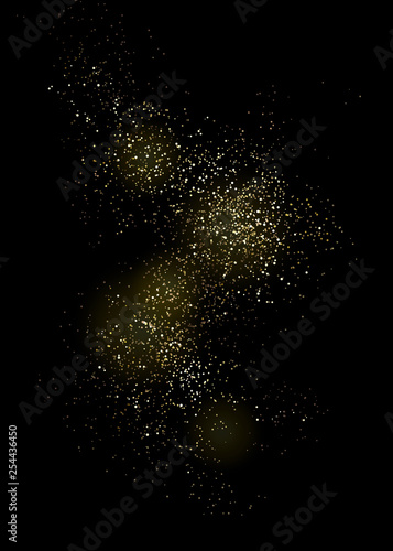 Way of gold dust. Wave of sparkling particles.