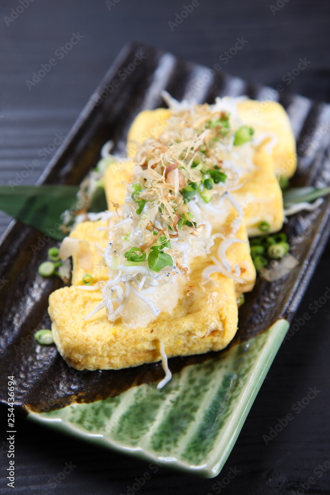 Japanese Rolled Omelet With Young Sardine Japanese Rolled Omelet With Young Sardine