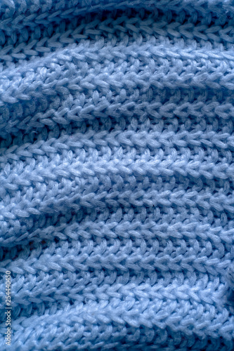 Blue knitting wool texture background