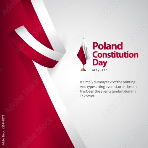 Poland Constitution Day Flag Vector Template Design Illustration