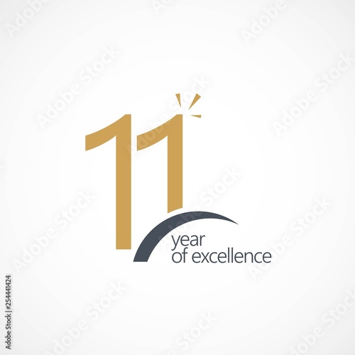 11 Year of Excellence Vector Template Design Illustration