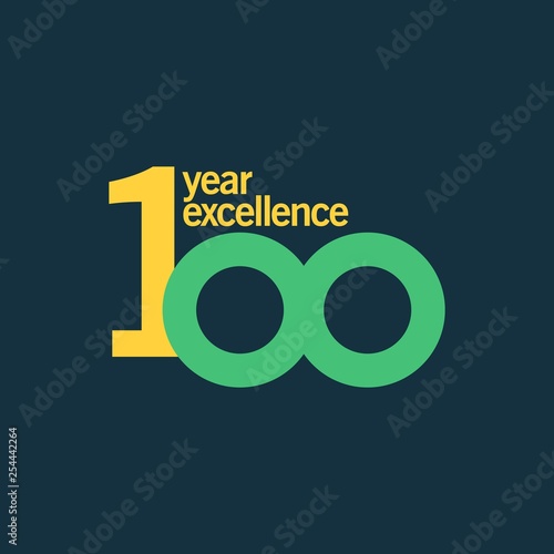 100 Year of Excellence Vector Template Design Illustration