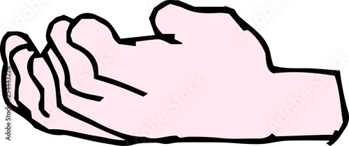 Sketch of Caucasian hand sign