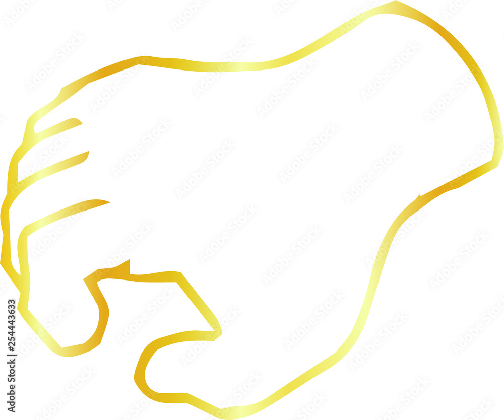 Golden Rough sketch of hand sign Golden Rough sketch of hand sign