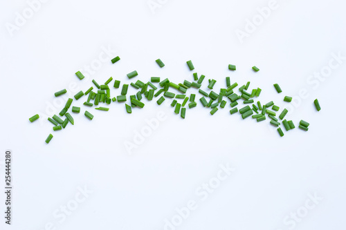 Green onions isolated on white