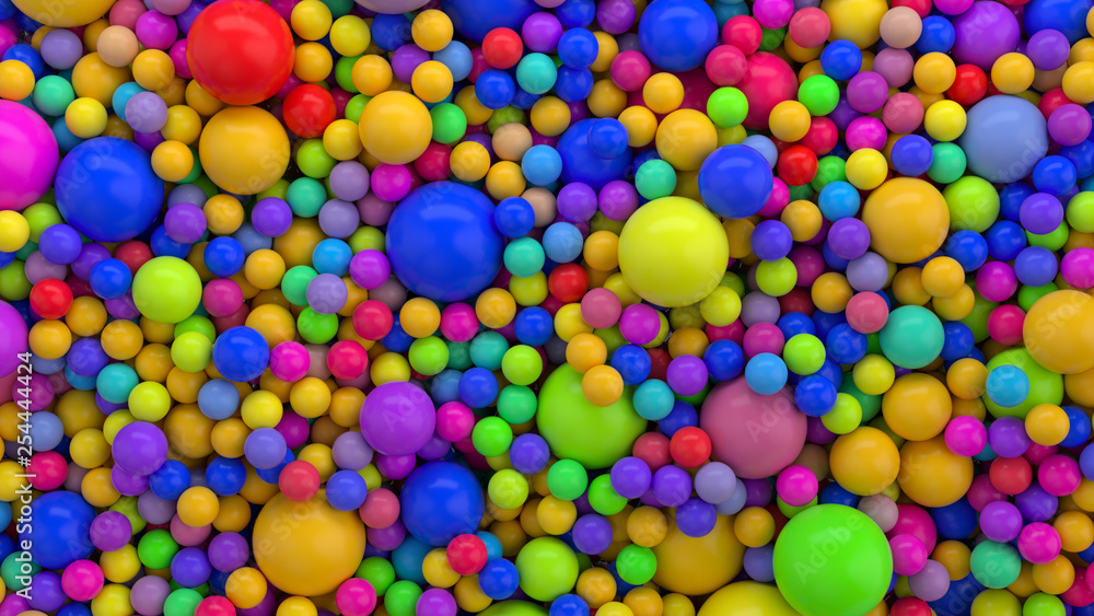 Colorfull 3d abstract render with shiny reflective balls. Simple shapes, random sizes. Colorfull 3d abstract render with shiny reflective balls. Simple shapes, random sizes.