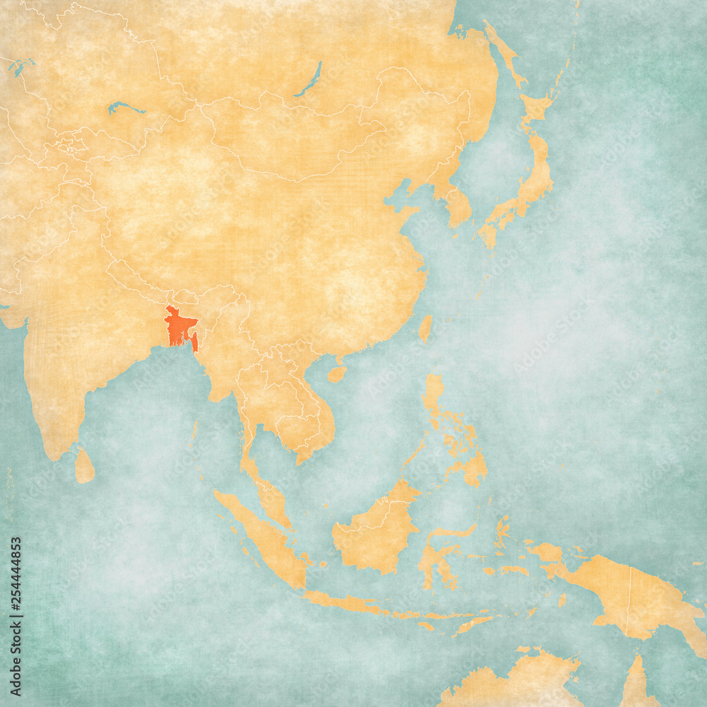 Map of East Asia - Bangladesh