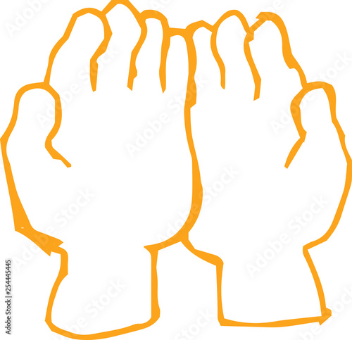 Colorful Rough sketch of hand sign
