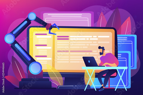 Open automation architecture concept vector illustration.