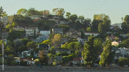 Los Angeles Silverlake Homes Sunset Time-lapse Moving Camera  photo