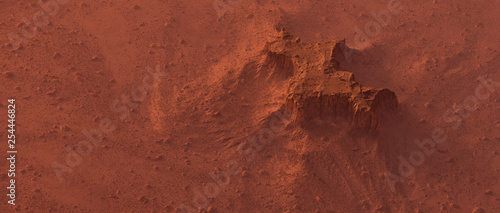 Obraz na płótnie Rough rocky mars landscape from above. w salonie