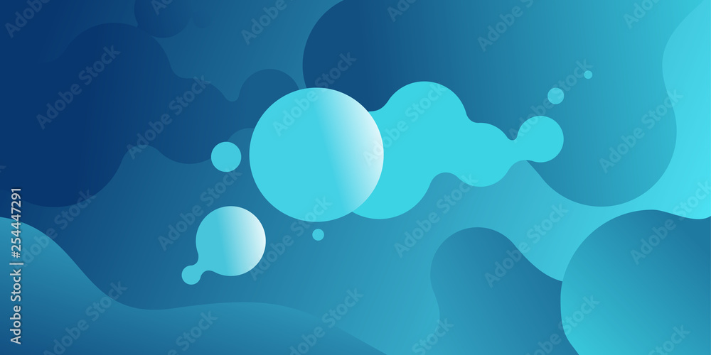 Abstract azure and blue neon bubbles background for parallax effect scrolling landing page
