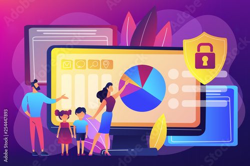 Parental control software concept vector illustration.