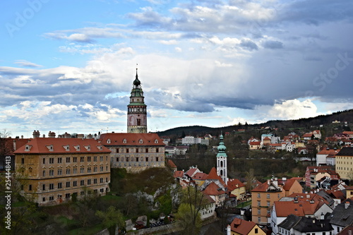 View of the town of Czech Krumlov, registered in the UNESCO World Heritage List, Slide-Castle