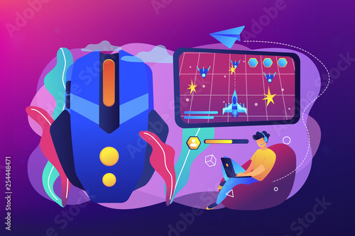 Action game concept vector illustration.