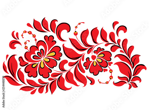 Traditional Ukrainian red floral ornament