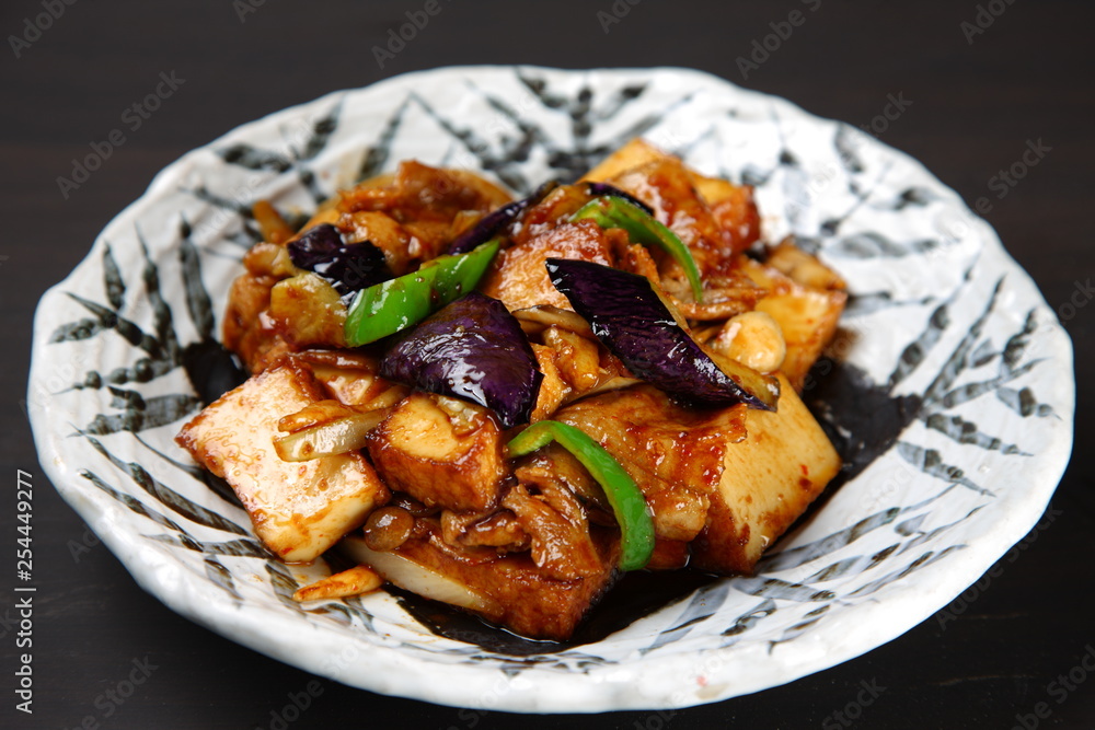 Thick fried tofu and eggplant miso Seasoned stir-fry Thick fried tofu and eggplant miso Seasoned stir-fry