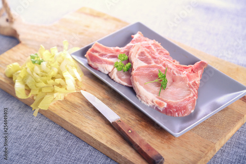 raw pork chop