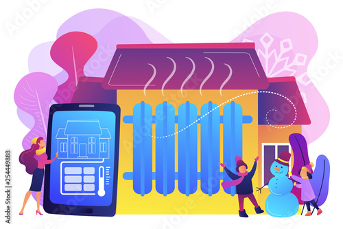 Heating system concept vector illustration.