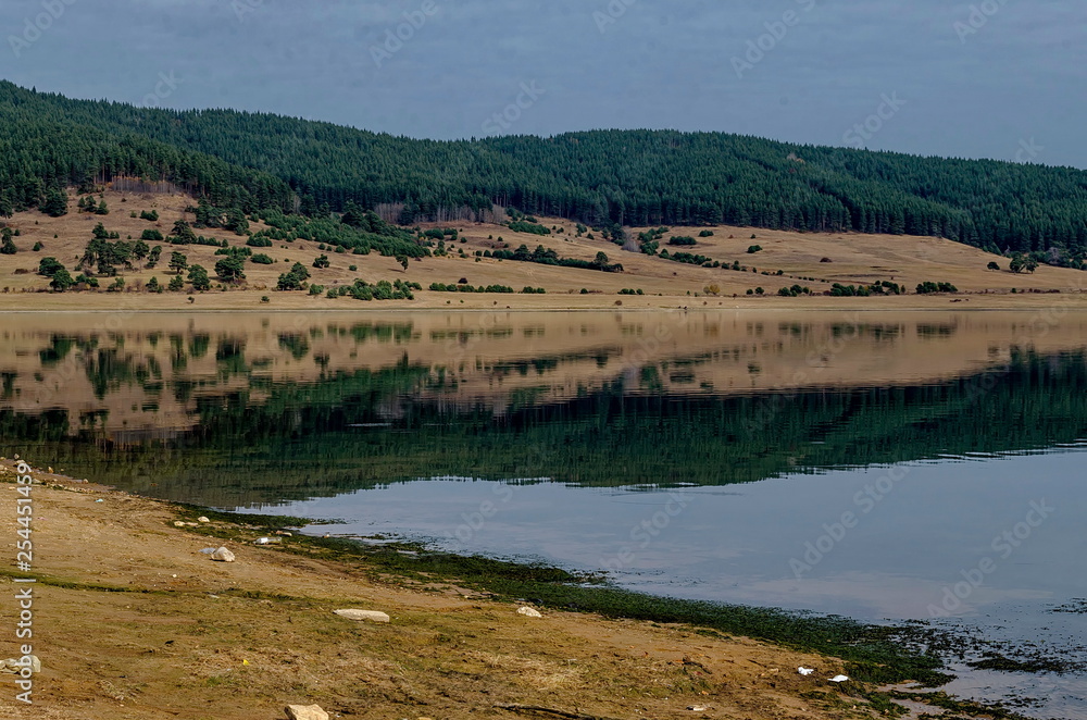 Batak dam resort in Rodopi mountain Bulgaria