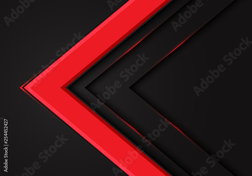 Abstract red arrow direction on dark blank space design modern futuristic background vector illustration.