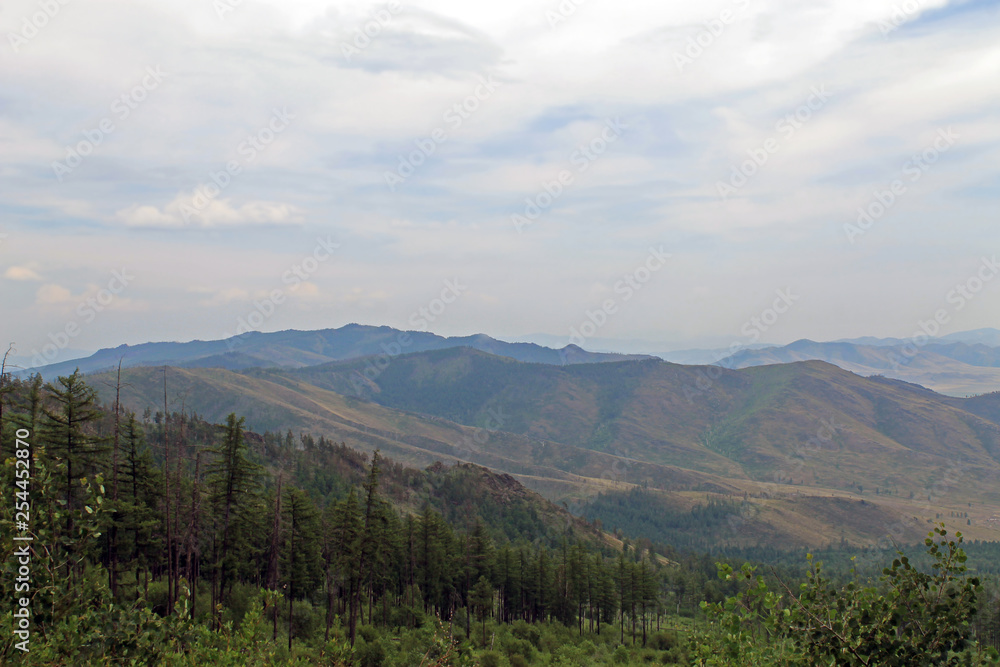 beautiful scenic clouds on mountain landscape Sayany beautiful scenic clouds on mountain landscape Sayany