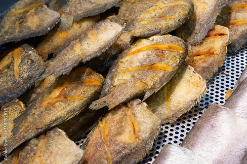 Dried fish fry for crispy, Dry fish for fried to eat in the fish market