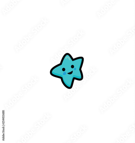 line star with face icon. Vector illustration