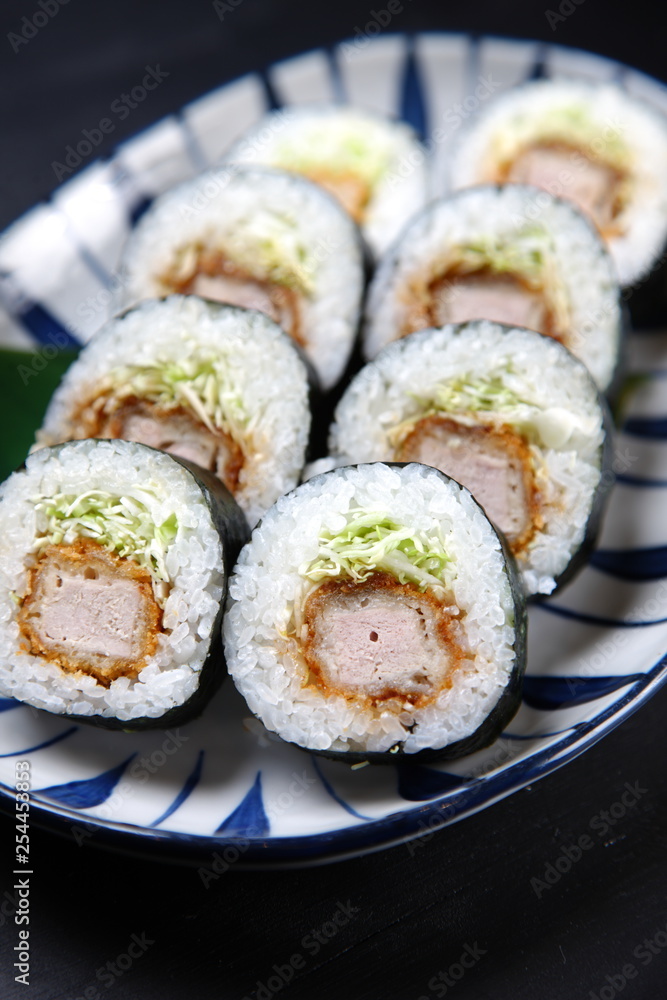 Pork cutlet sushi rolls Pork cutlet sushi rolls