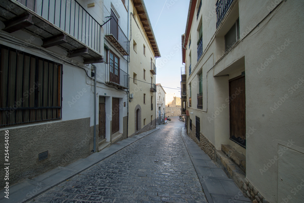 Streets through the medieval village of Morella