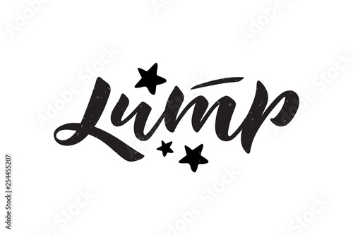 Vector illustration of Jump phrase. Trampoline park concept.