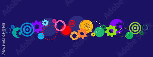 Frises de cercles colorés	