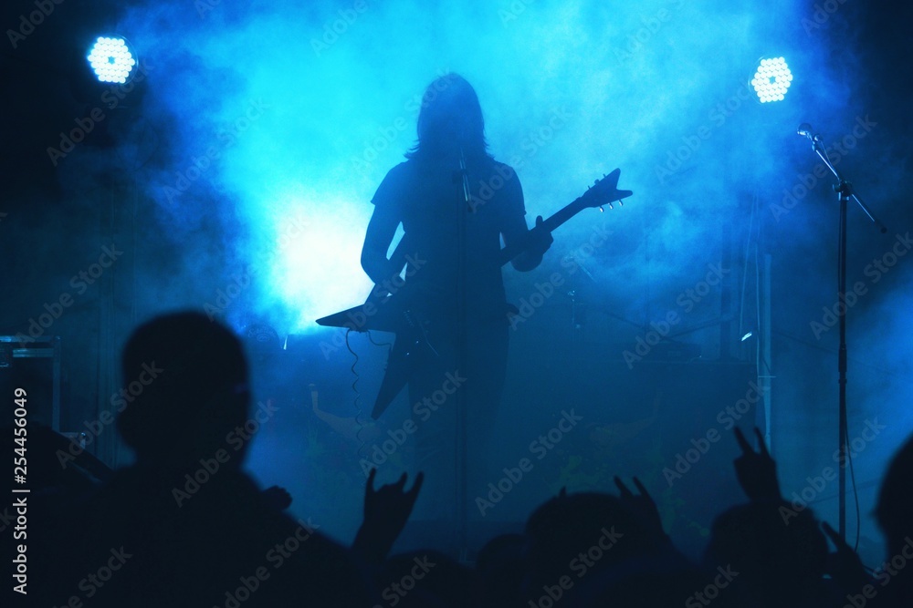Performance of rock of group on a scene. Performance of rock of group on a scene.