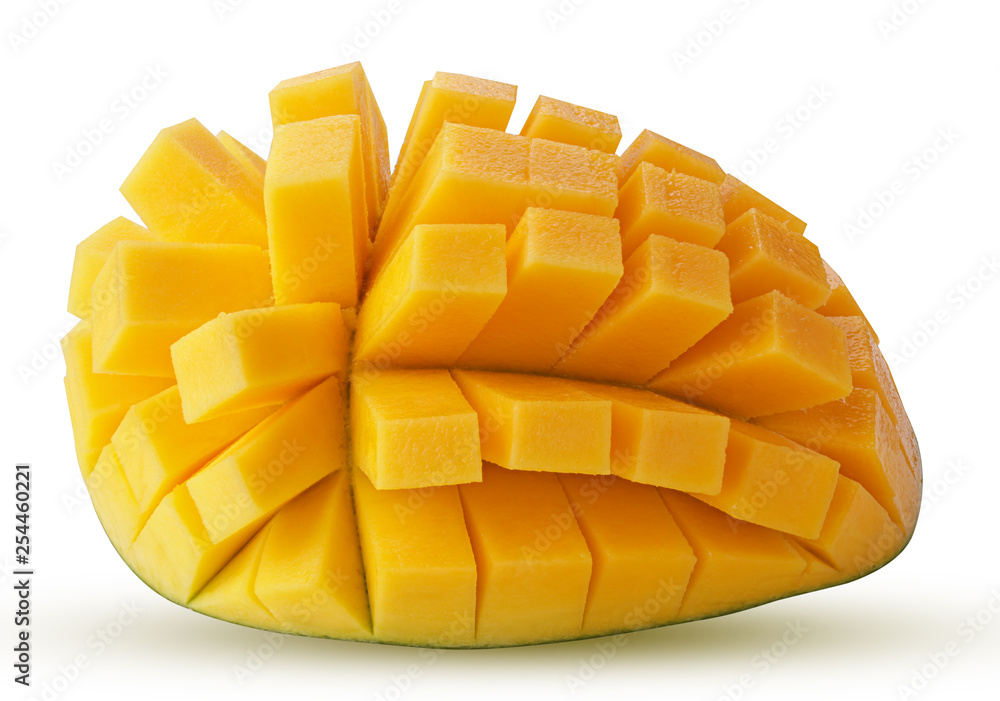 Mango exotic friut cut in half cubes Mango exotic friut cut in half cubes