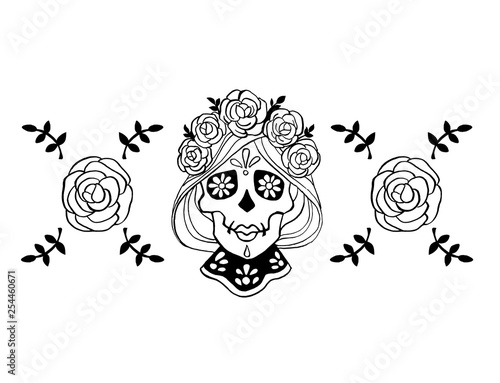 Calavera coloring book page