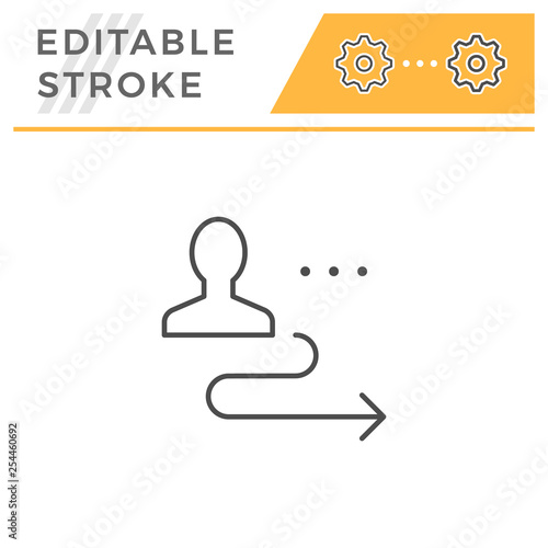 Person displacement line icon