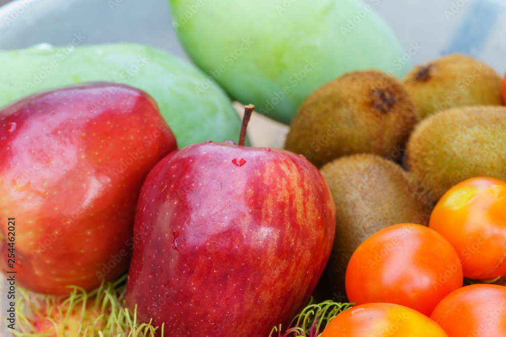 Mixed of tropical fruits close up, healthy concept. Mixed of tropical fruits close up, healthy concept.