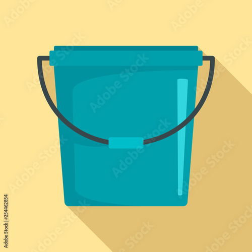Plastic bucket icon. Flat illustration of plastic bucket vector icon for web design