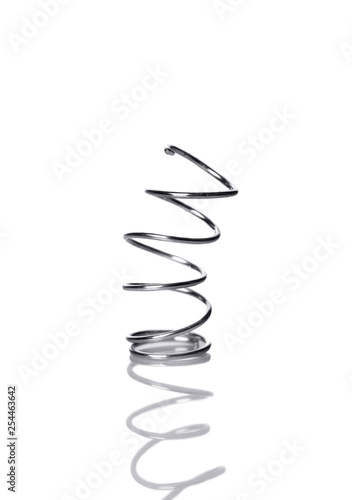 Metal Spring Isolated On White Background 