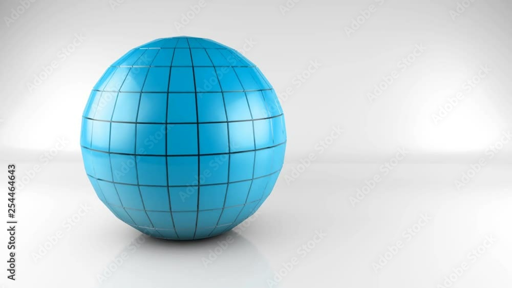 Sphere abstract 4k animation motion graphics, video geometric 3d background with copyspace, color sphere made of low poly pieces transformation in light studio Sphere abstract 4k animation motion graphics, video geometric 3d background with copyspace, color sphere made of low poly pieces transformation in light studio