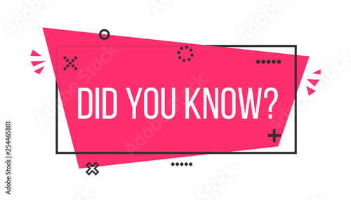 Creative vector illustration of did you know question mark label badge isolated on transparent background. Art design knowledge post for interesting post or article. Abstract concept graphic element