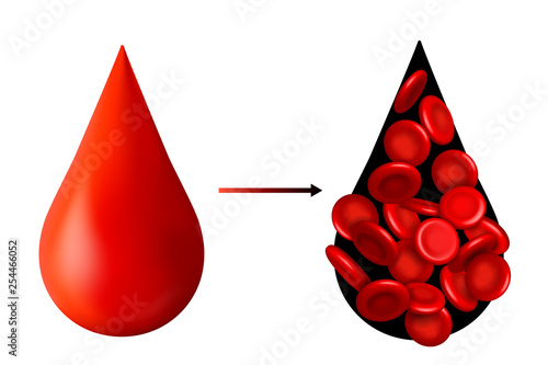 Creative vector illustration of red blood cells stream, microbiological medical erythrocyte isolated on white transparent background. Art design medicine. Abstract concept graphic science element