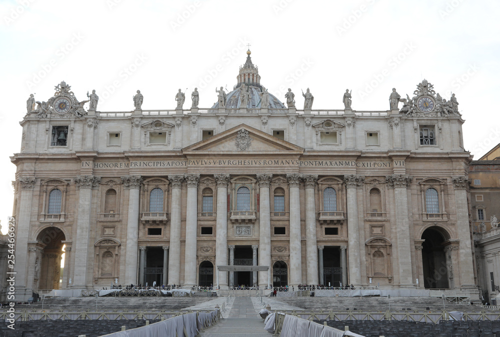 facade of the Basilica of Saint Peter in Vatican City in central