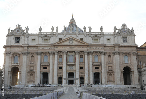 facade of the Basilica of Saint Peter in Vatican City in central