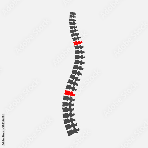 Creative vector illustration of spine x-ray, pain neck, disk degradation, injury treatment on background. Art design medical banner template. Abstract concept healthcare infographic graphic element