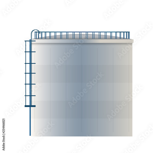 Creative vector illustration of water tank, crude oil storage reservoir isolated on transparent background. Art design gasoline, benzine, fuel cylinder template. Abstract concept graphic element