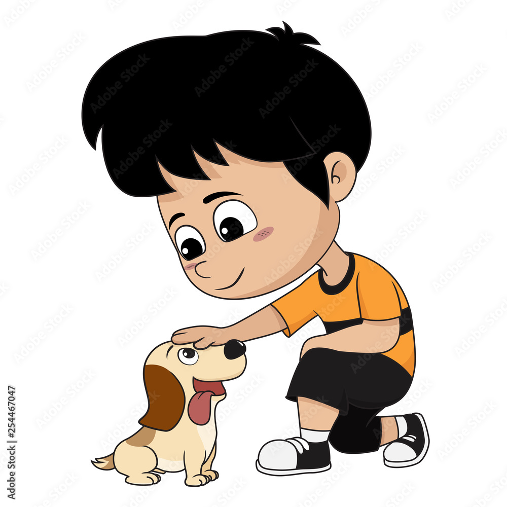 A child playing with his dog. A child playing with his dog.